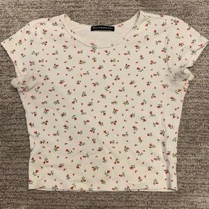 brandy melville floral crop tee